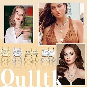 Qulltk Lucky Necklace Separator for Layering Strong Magnetic Clasps, 14K Gold and Silver Multiple Necklace Clasps for Layered Look