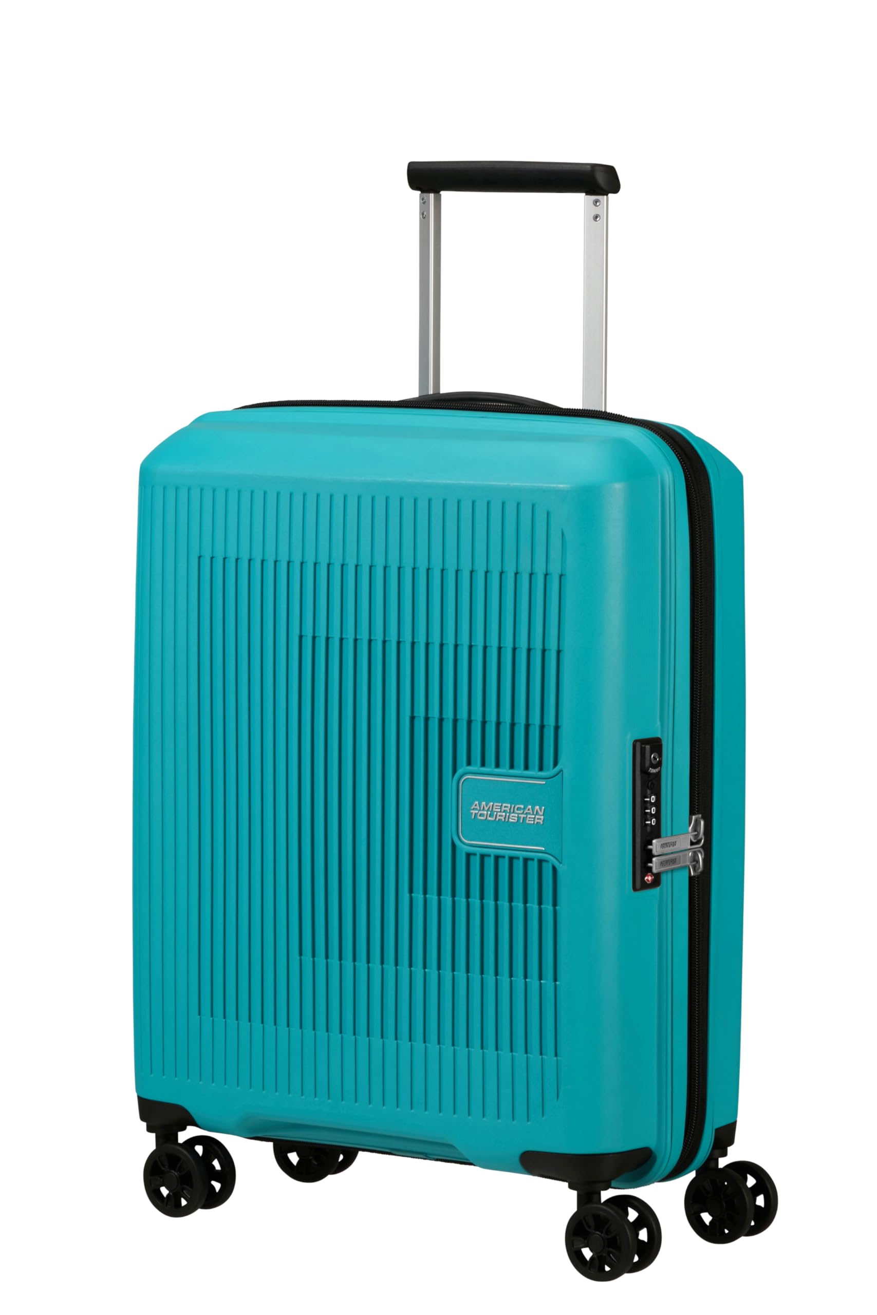 American Tourister Aerostep - Spinner S, Erweiterbarer Handgepäck, 55 cm, 36/40 L, Türkis (Turquoise Tonic)