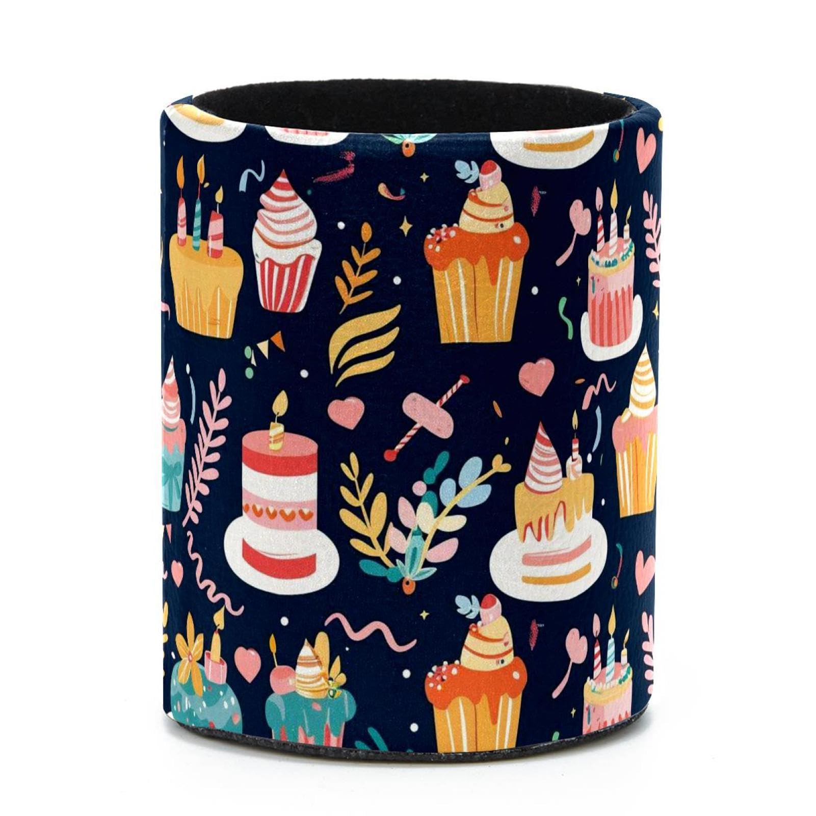 VAPOKF Round Pencil Holders for Desk, Cartoon Cake Pen Holders Pen Pot Makeup Brushes Storage Desktop Stationery Supplies Organiser for Home Office