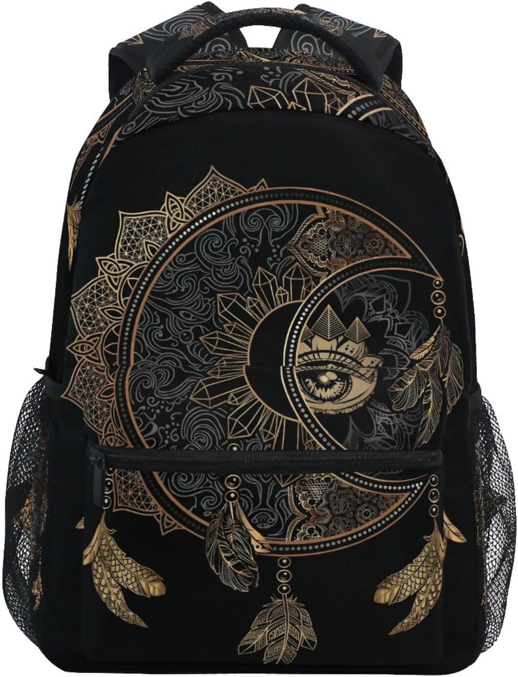 ALAZA Boho Moon Sun Witchy Dream Catcher Large Backpack Personalized Laptop iPad Tablet Travel School Bag with Multiple Pockets