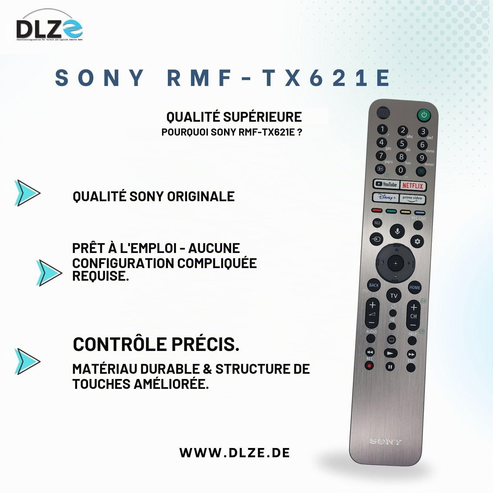 Télécommande d'origine SONY RMF-TX621E, RMF-TX611E, 100994912, 100994911, Voice, Backlight