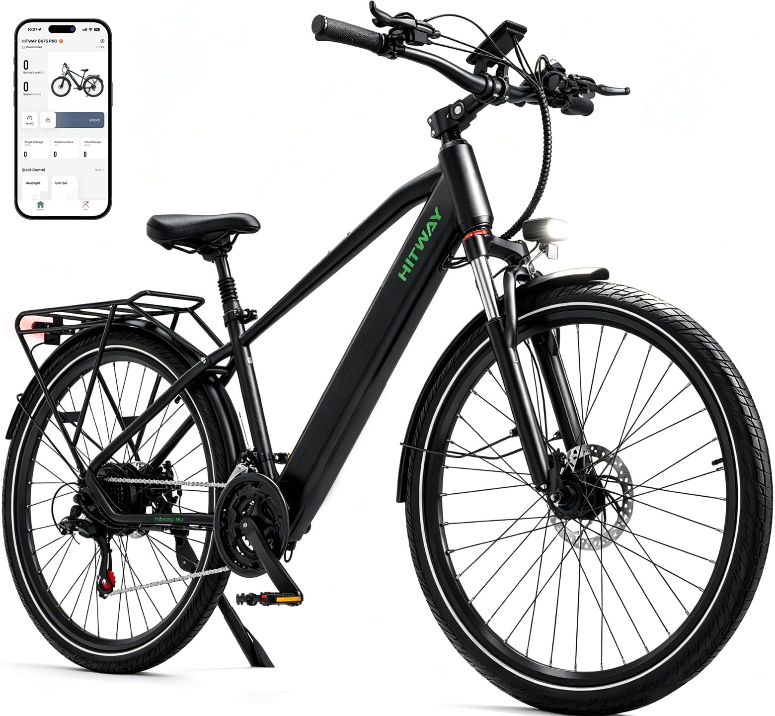 HITWAY BK7S Serie E-Bike 27,5/29 Zoll Elektrofahrräder, Abnehmbarer 36V 12,8Ah Akku, 250W Motor bis 25 km/h, 50-80 km Reichweite, Pedelec MTB City E -Fahrrad für Erwachsene Sport & Freizeit