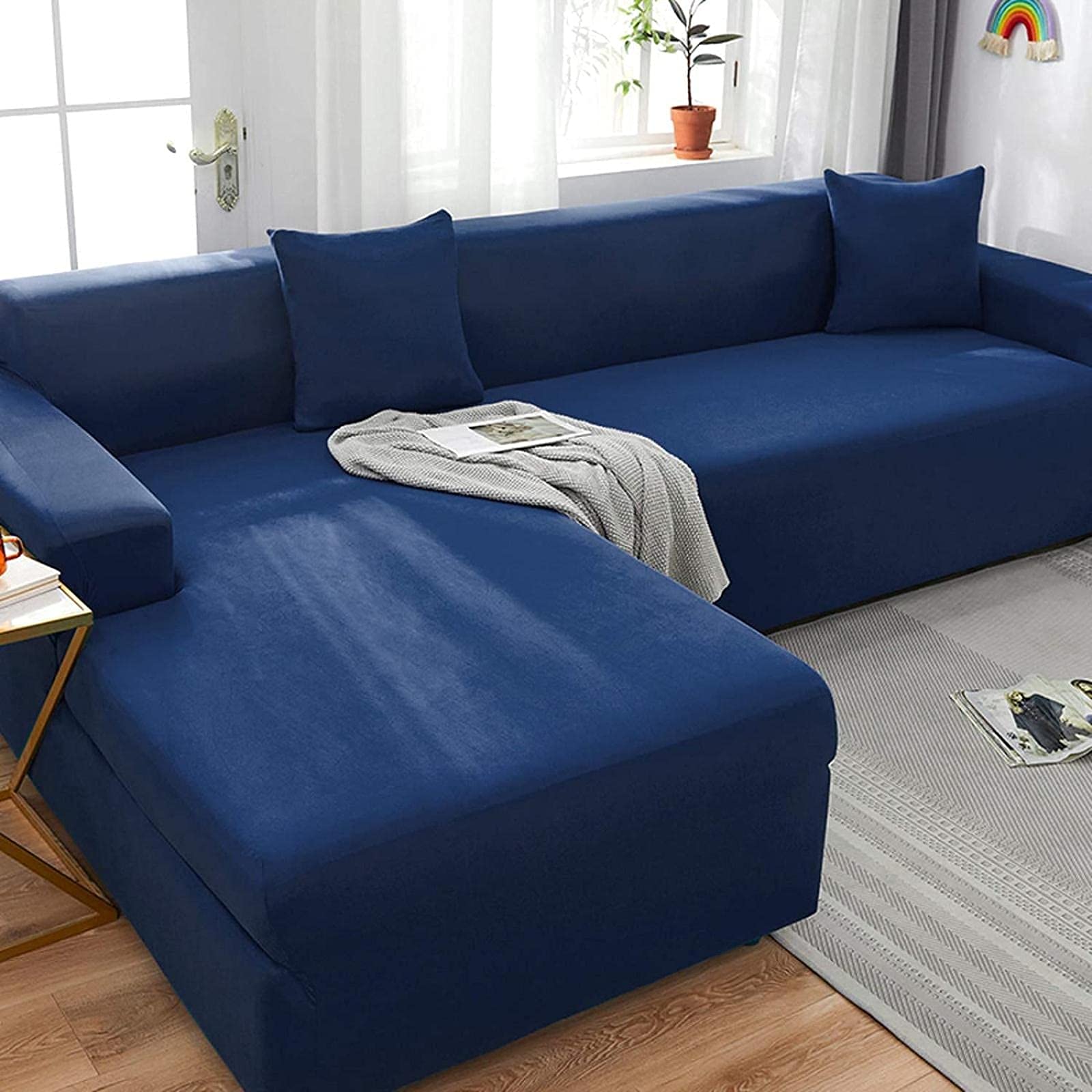 Easy-Going Loveseat Hoes voor ligstoel, omkeerbare bankhoes voor dubbele ligstoel, split bankhoes voor elke stoel, meubelbeschermer met elastieken voor kinderen, honden, huisdieren (2-zits