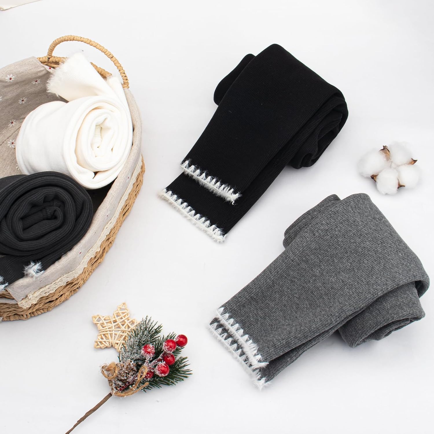 Baby Girls' Fleece Lined Leggings Toddler Winter Thermal Full Length Pants Thick Warm Cotton Solid Tights for Kids - Image 9