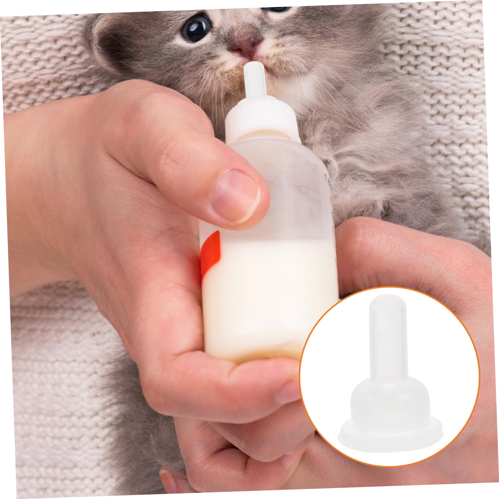 Kisangel 40Pcs Silicone Pet Feeding Nipples for Rabbits and Chinchillas and Pacifiers for Newborn Pets Lightweight and Portable Replacement Nipples for Easy Feeding