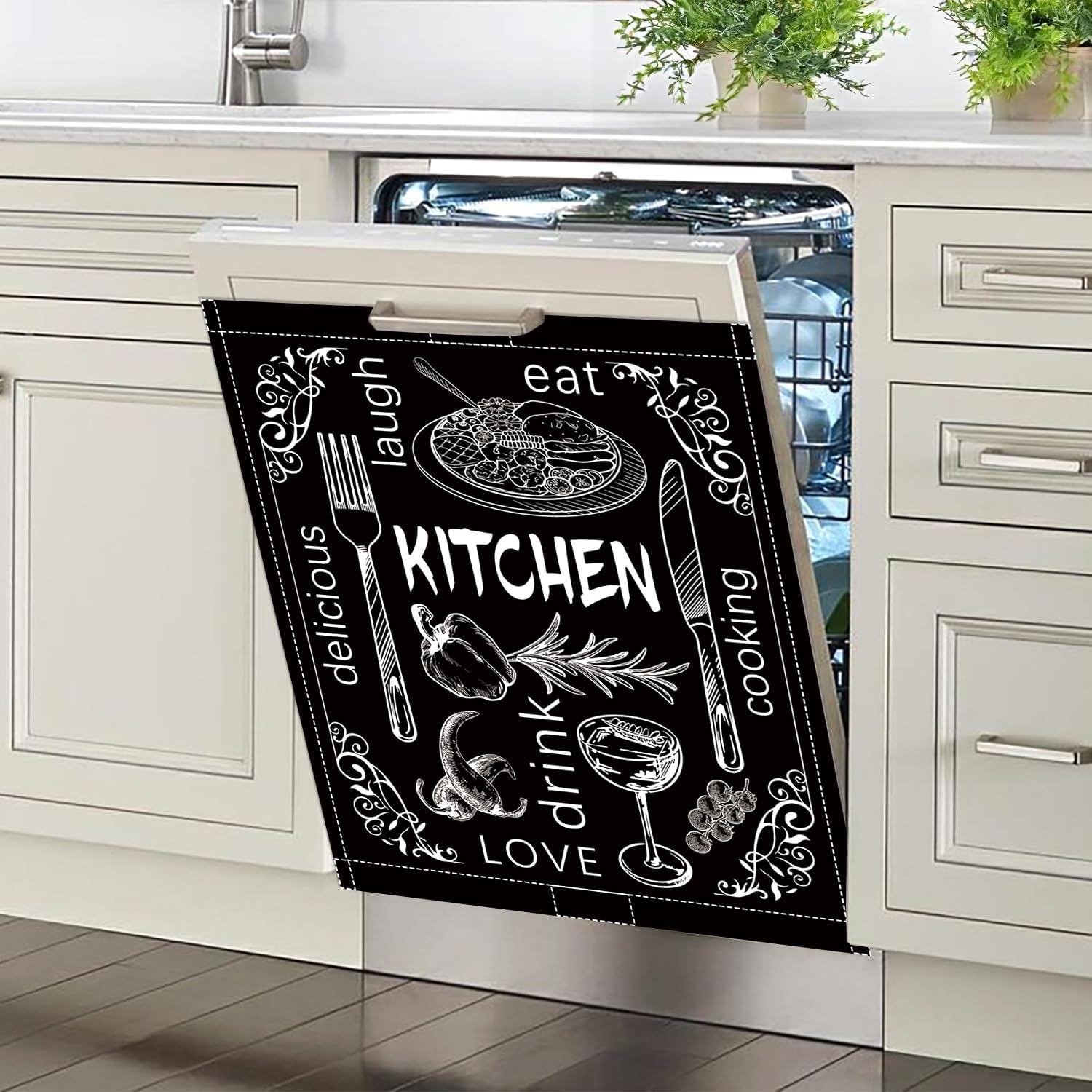 Funny Kitchen Dishwasher Magnet Cover, Black Dishwasher Magnet Sticker for Home Decoration 23×26 in Summer Magnet Dishwasher Covers Fridge Panel Decal Pad Farmhouse Home Refrigerator Cover Funny Kitchen Dishwasher Magnet Cover, Black Dishwasher Magnet Sticker for Home Decoration 23×26 in Summer Magnet Dishwasher Covers Fridge Panel Decal Pad Farmhouse Home Refrigerator Cover