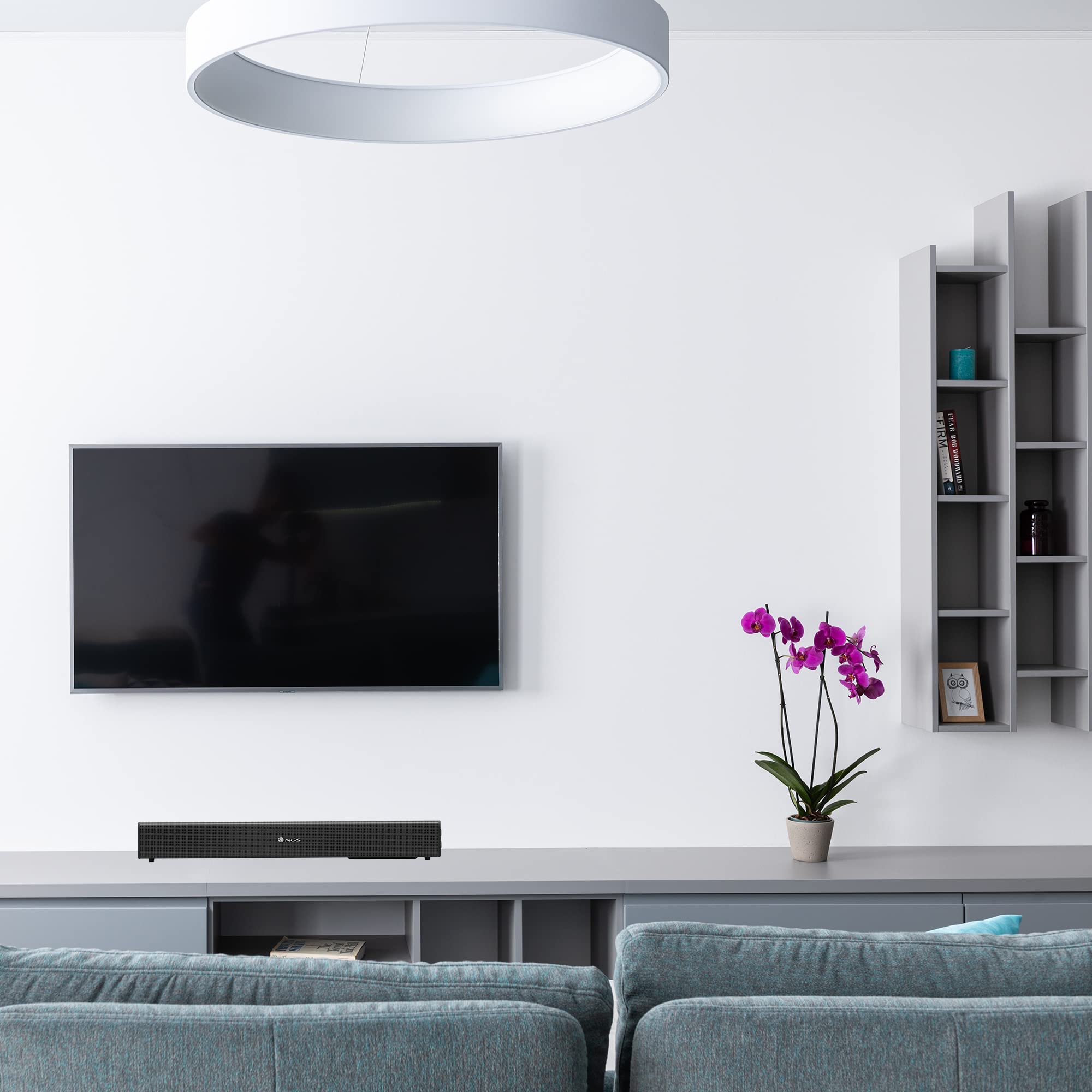 NGS Subway - Barra de Sonido TV, Soundbar con Potencia de Salida 40w, Compatible con Tecnología Bluetooth 5.0, Entradas Óptica-AUX-USB, Mando a Distancia