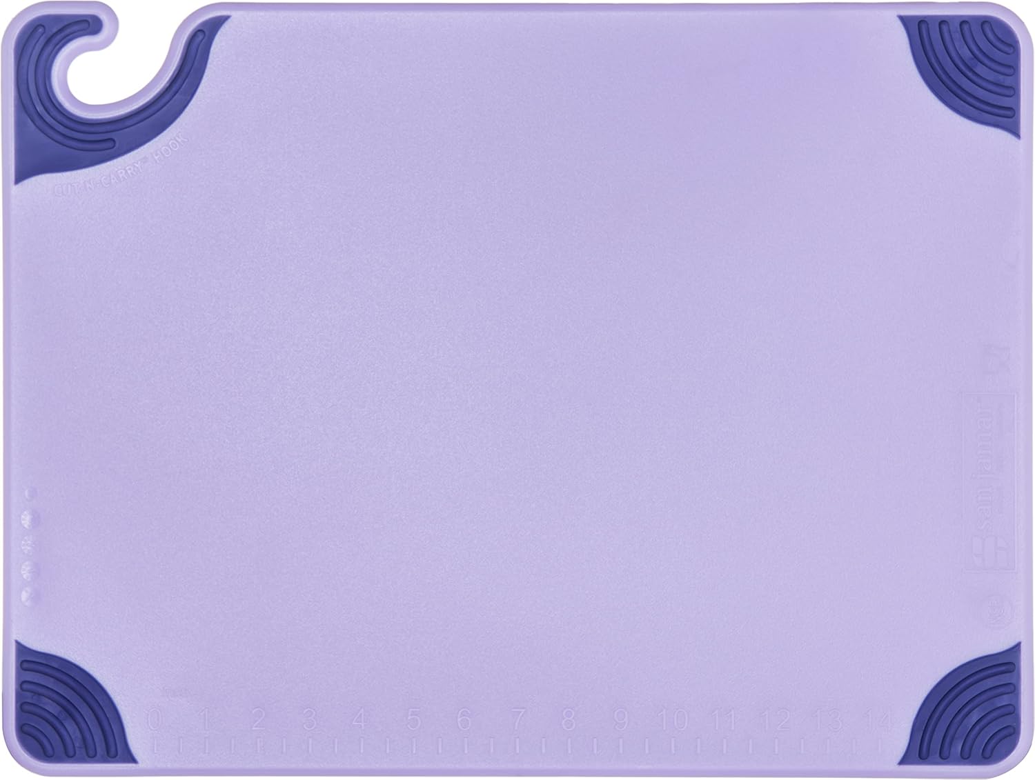 San Jamar Saf-T-Grip Cutting Board for Restaurants, Saf-T-Zone Cutting Board, 15" X 20", Purple (Pack of 6)