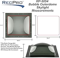 Vista 4 de RecPro Cúpula exterior para tragaluz RV Claraboya exterior universal de 14 x 14 pulgadas (transparente)