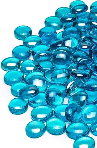 GASPRO Cuentas de vidrio de fuego de 30 libras, vidrio de fuego brillante de 12 pulgada para chimenea, hoguera, mesa de hoguera de verano sin fin,