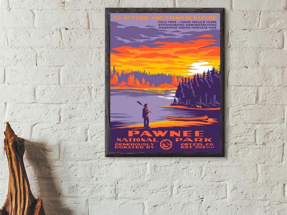 Nuboxx Pawnee National Park Vintage Poster Go Outside And Stand In Nature Vintage Poster Parks And Recreation Landscape Vintage Metal Tin Signs Plaque Iron Painting Wall Decor Art 6X8 Inch