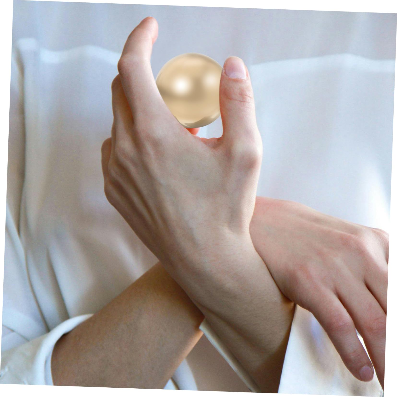 Bolas de Masaje de Manos de Metal Latón Liso 2 Unidades Pelota Pequeña para Fitness y Relajación Ejercicios de Dedos Terapia Antiestrés para Personas Mayores