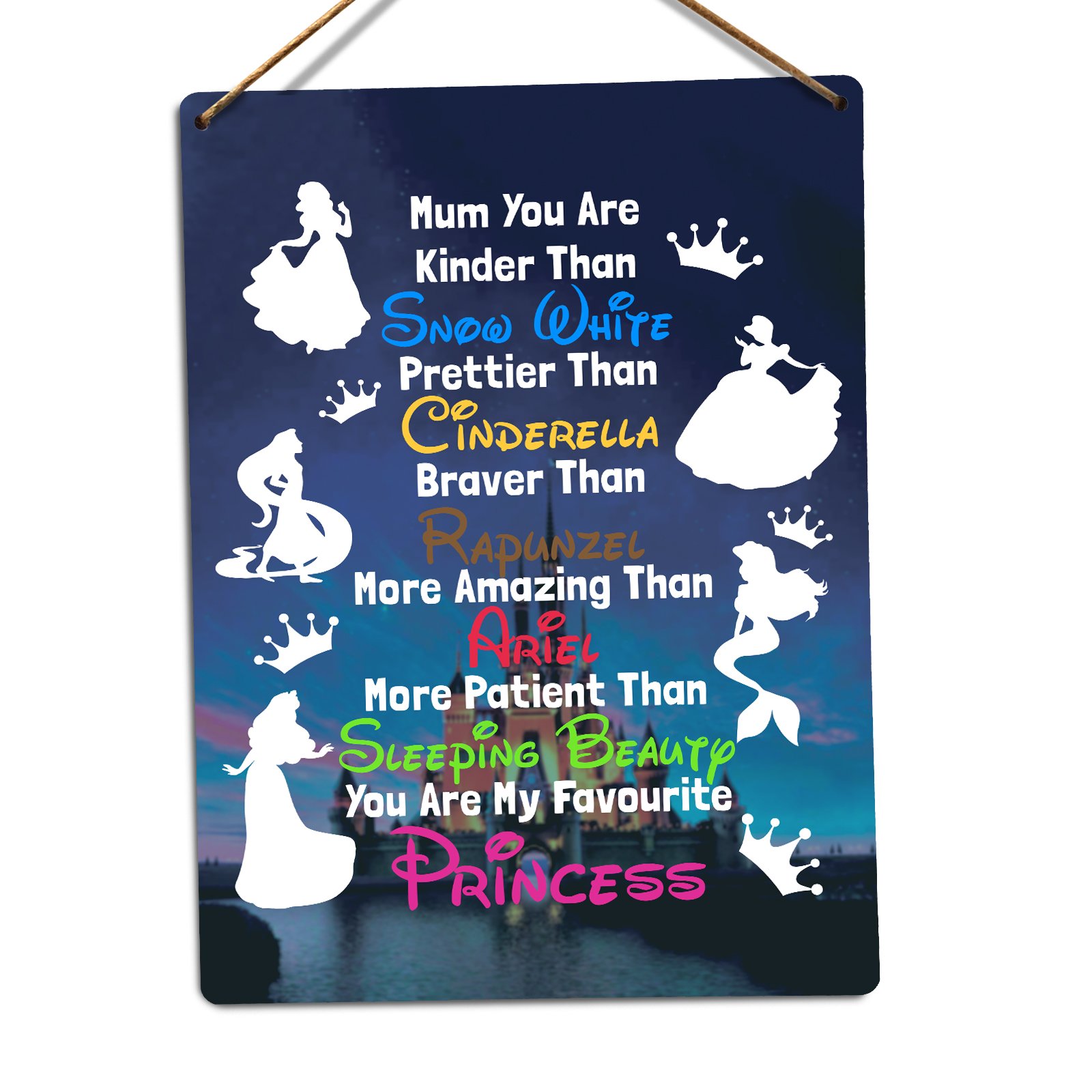 WTF | Mum Princess – Castle | Twine - Metal Wall Sign Plaque Art Inspirational