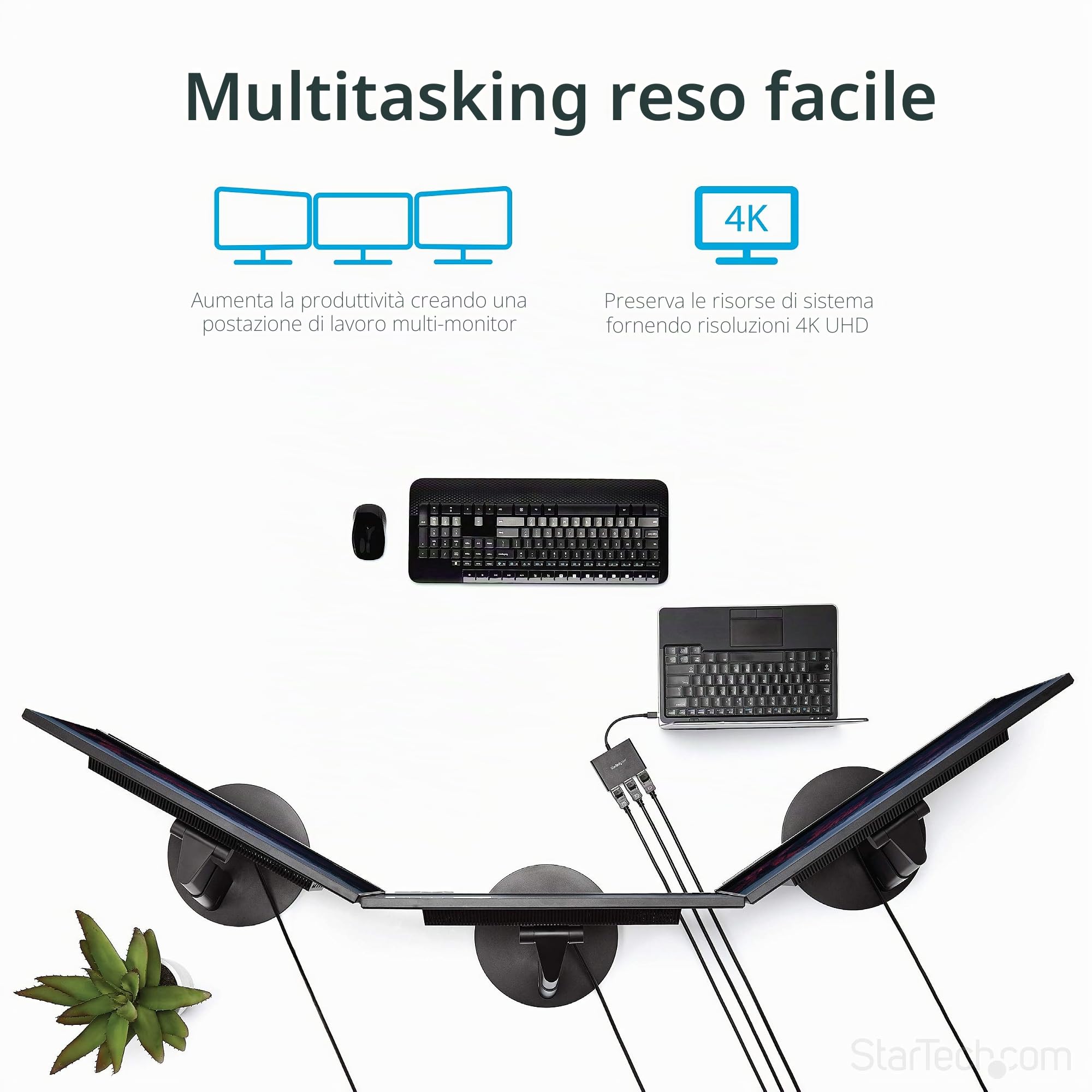 StarTech Hub MST Mini DisplayPort a 3x DP, 2x 4K 30Hz (MSTMDP123DP) | Splitter Video, 2x 4K 30Hz e 1x 1080p, mDP 1.2