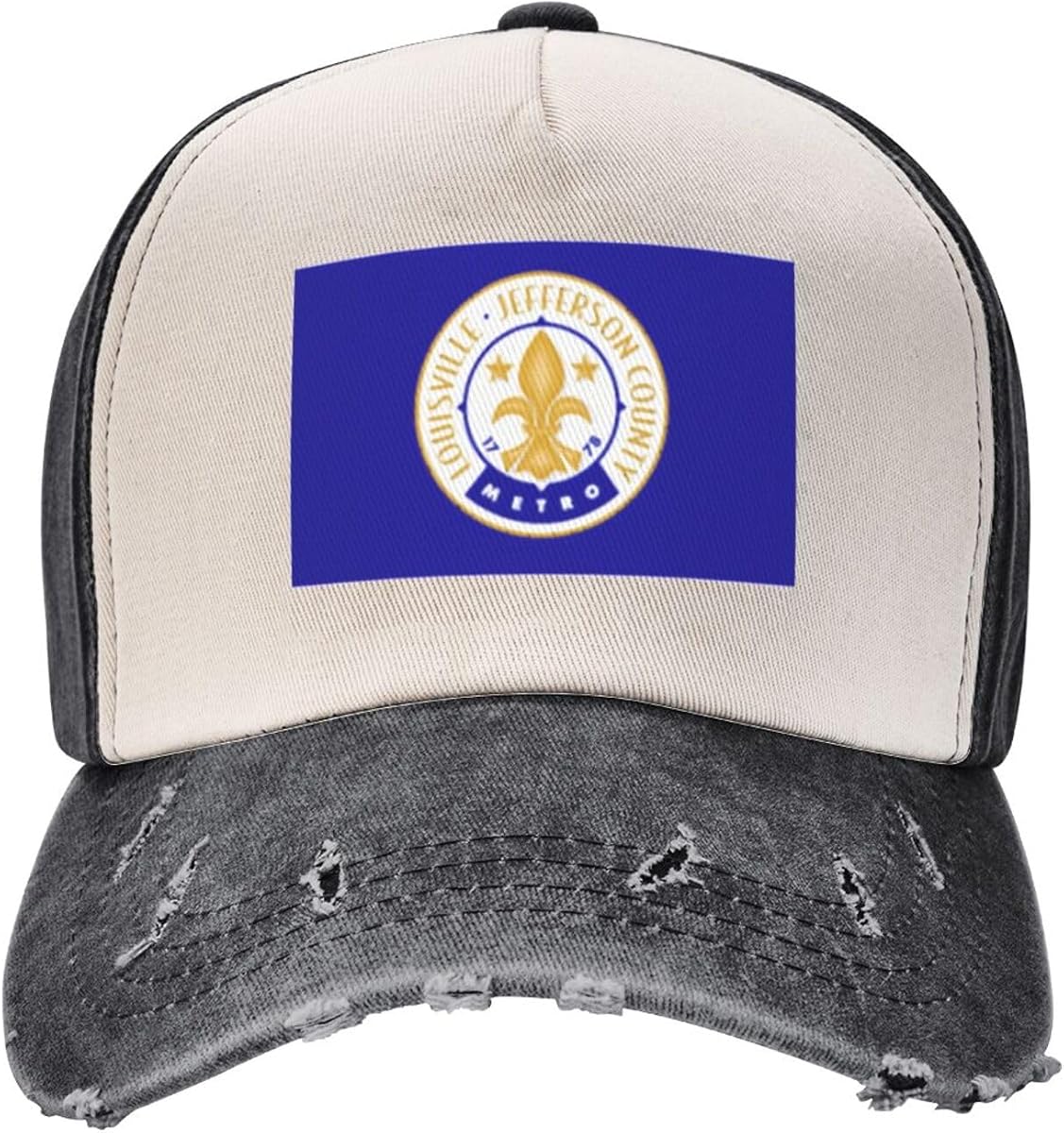 Flag of Louisville Baseball Cap for Men Women Vintage Denim Hats Trucker Caps