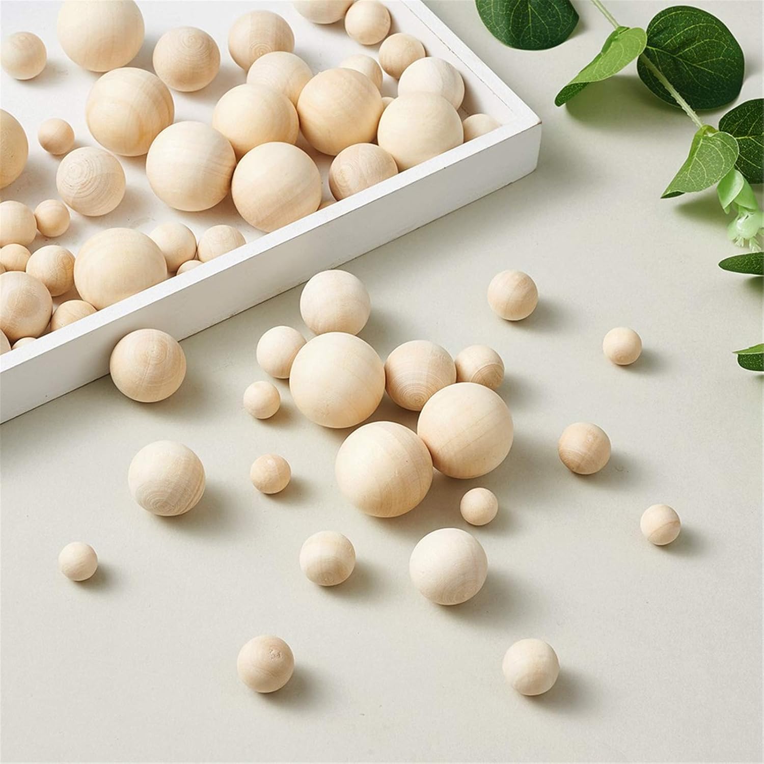 Craftdady 90pcs Natural Round Wooden Balls Unfinished Hardwood Craft Balls Assorted Decorative Wood Spheres No Hole for Craft DIY Projects Jewelry, 10mm/13.5-14mm/19-20mm/24-25mm - Image 4