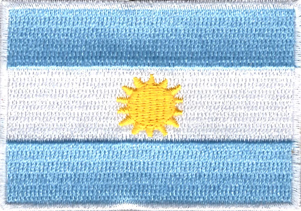 Argentina Flag Applique Embroidered Sweing Patch Suitable for Jackets, Bags, T-Shirts, Jeans, Pants, Outdoor Clothing ; Size: 7cm x 5cm ; Imported from Malaysia (1 Piece).