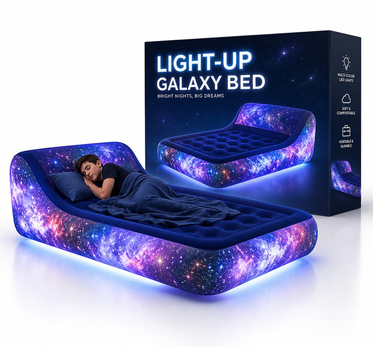 Lit gonflable à LED matelas d'appoint nébuleuse de la Carène Télescope Webb