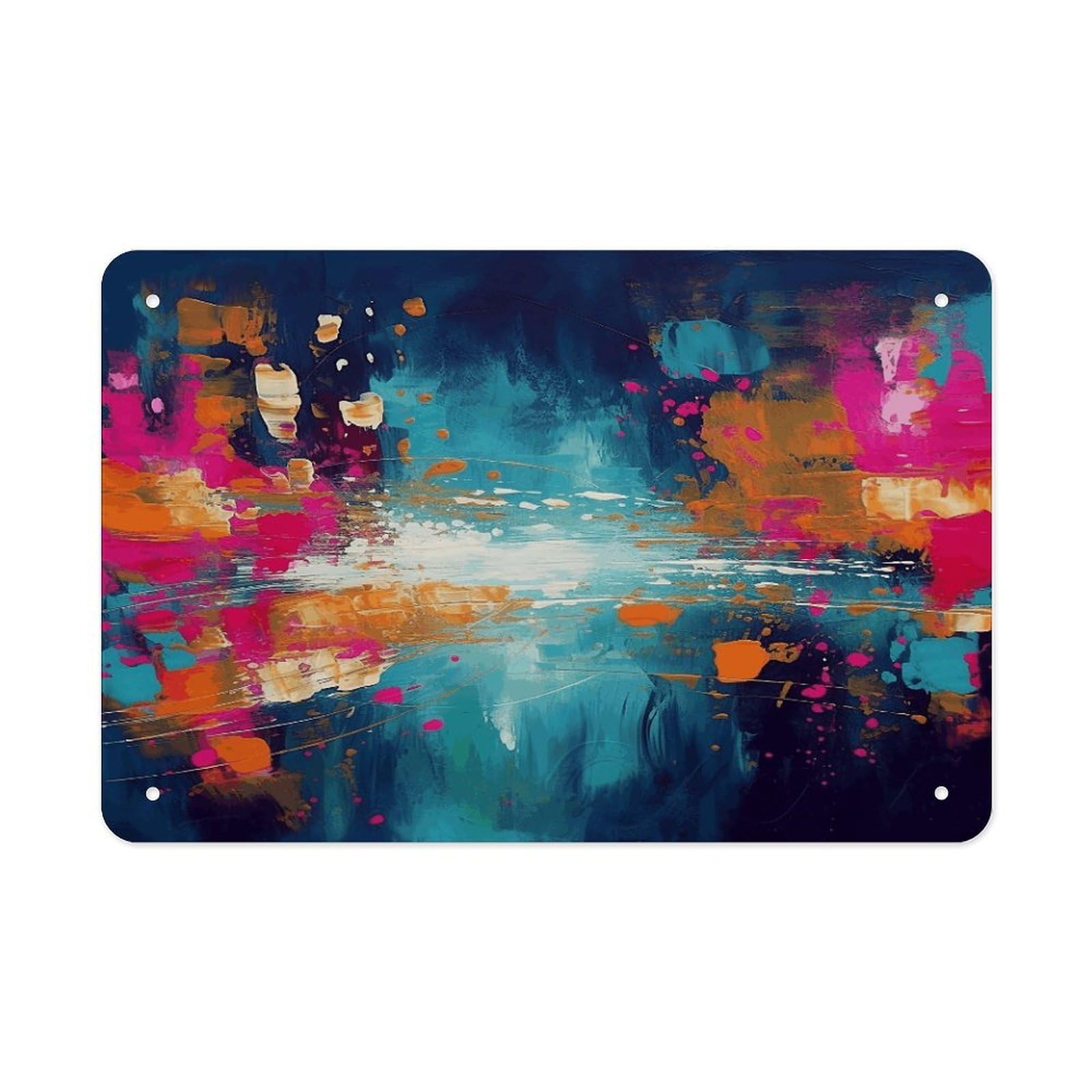 Fekiloot Style Abstract Oil Painting Metal Signs Wall Art Tin Sign
