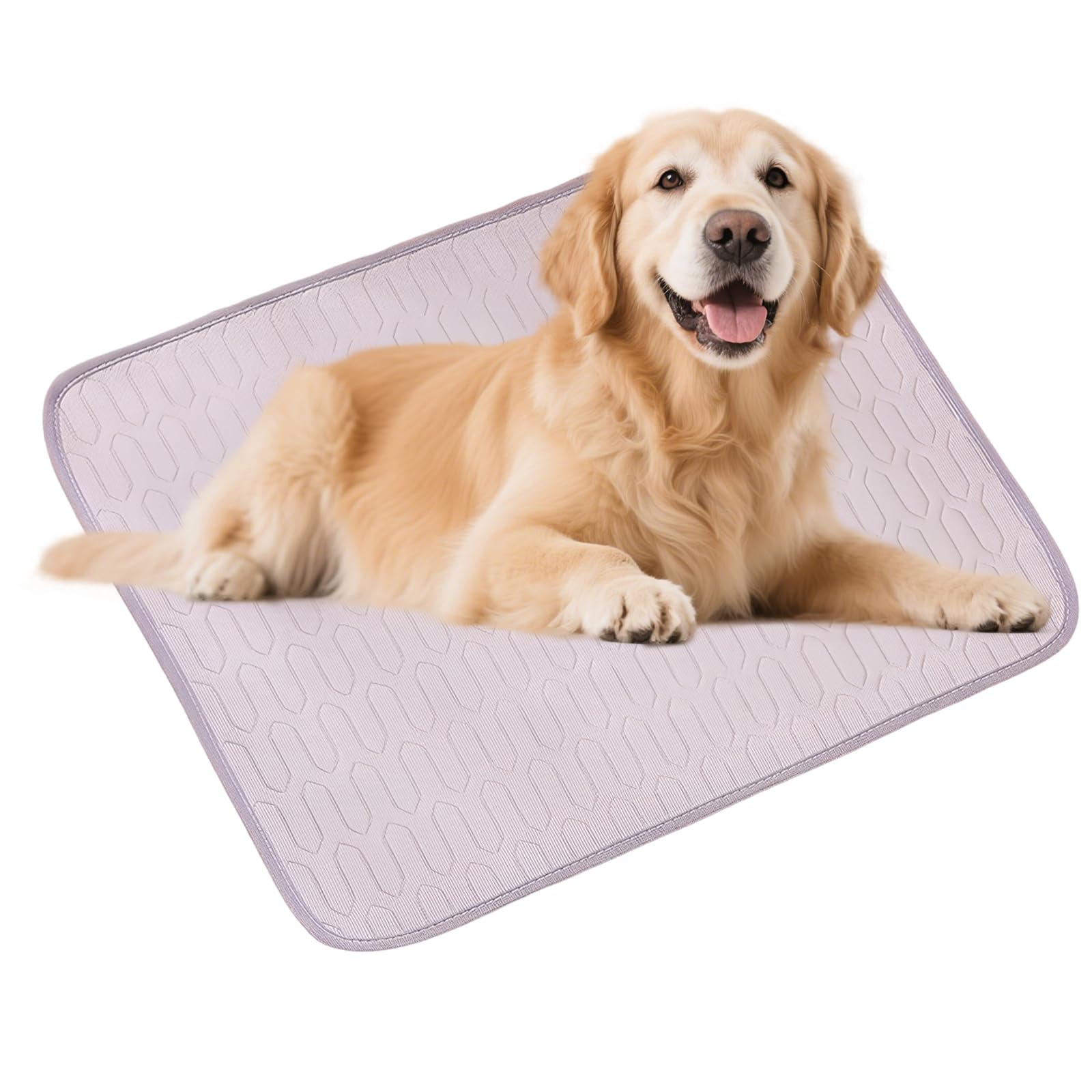 Hwanme Cooling Mat for Dogs,100x150 cm Washable Double-sided Dog Cooling Mat,Soft Breathable Ice Silk Pet Bed for Hot Weather for Couch,Crate & Car,Foldable Portable Cool Pad for Home,Travel (Grey)