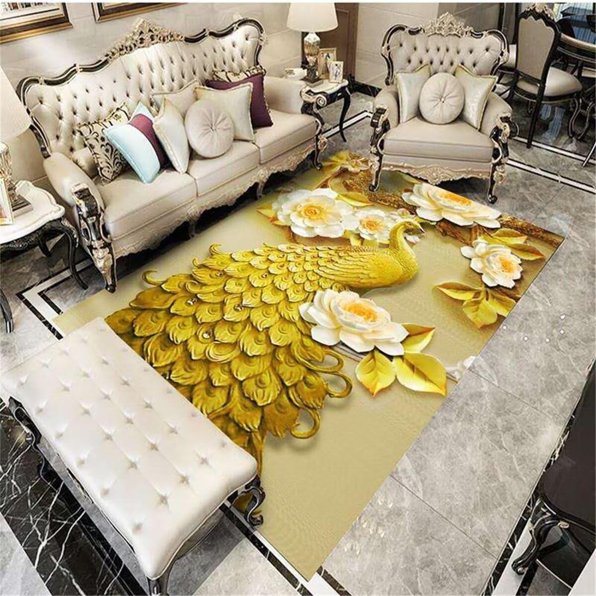Tapis terrasse extérieur et chambre fille jaune pour créer un espace de jeu doux et chaleureux