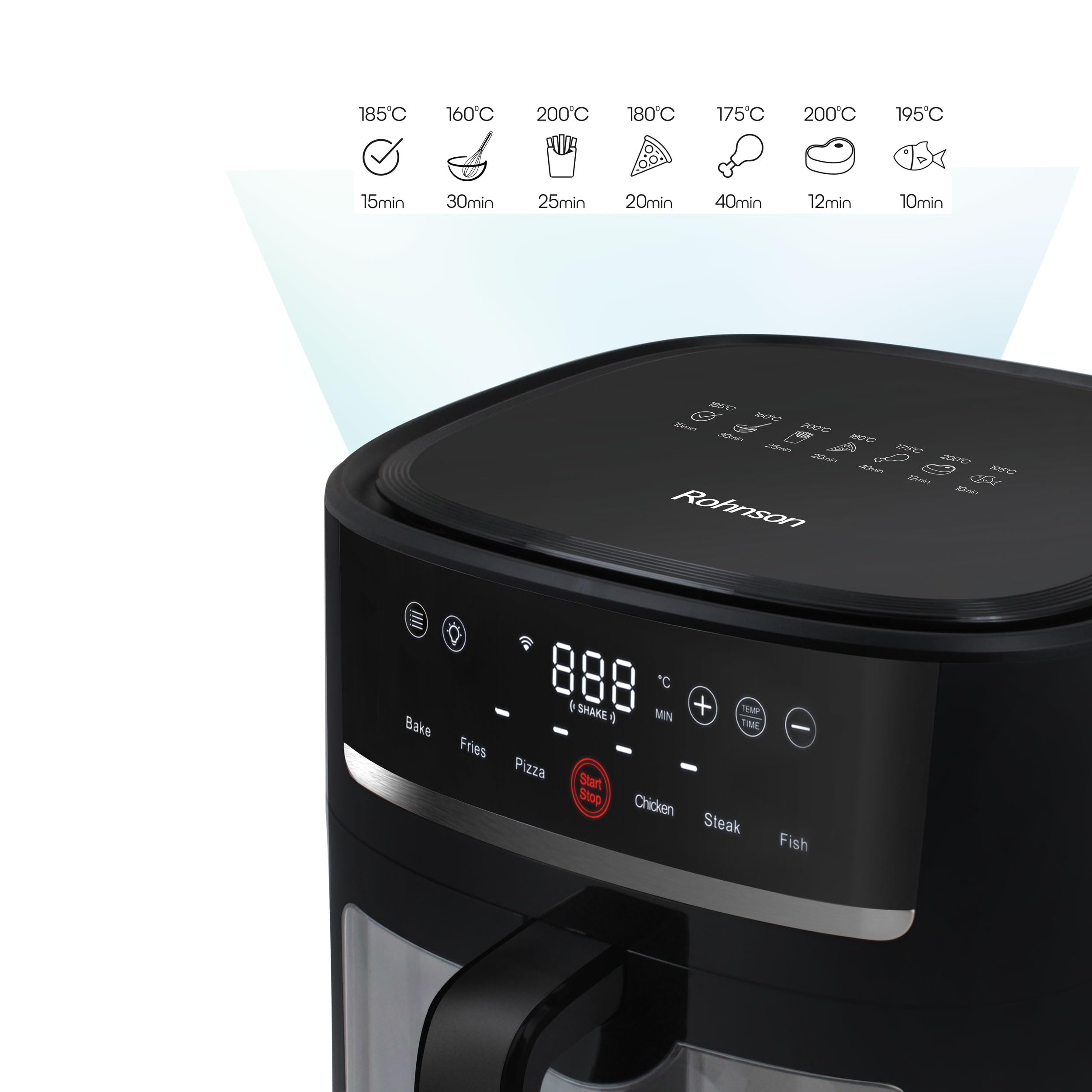 Friggitrice Ad Aria Rohnson SmartChef XL 8L Wi-Fi Con Finestra Doppia E 6 Programmi - 2