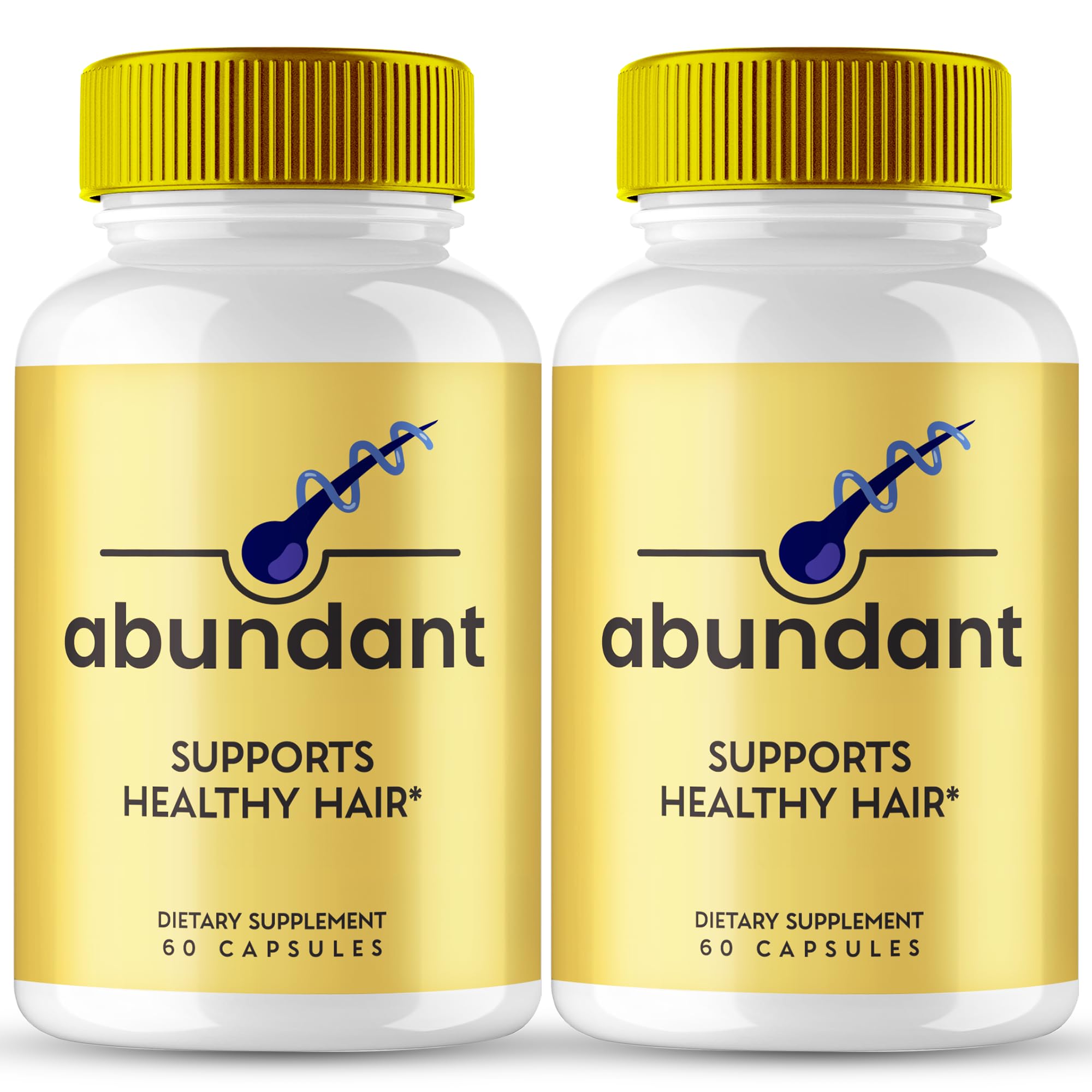 Abundant Capsules - Official Abundant Hair Supplement Pills - Maximum Strength, All Natural Formula to Support Healthy Hair Growth, Shine, and Smoothness, Premium Abun Dant Hair Reviews (2 Pack)