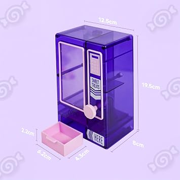 YOBRO Candy Dispenser, Cute Vending Machine for Desktop, Manual Candy Machine, Dispense Mini Candies, Birthday&Christmas Gift for Girls, Gift for Friends Girlfriends (Violet)