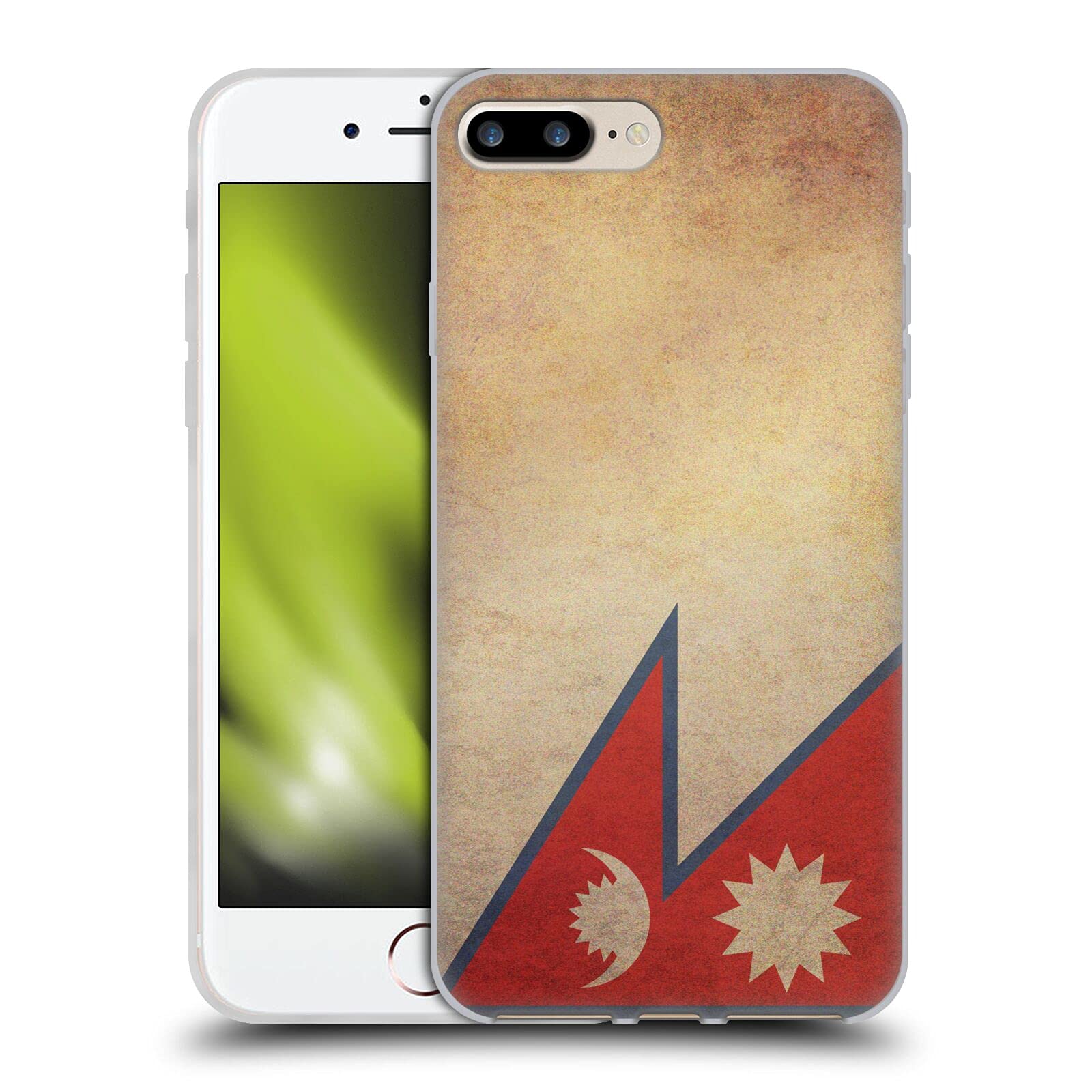Head Case Designs Nepal Nepali Vintage Flags Set 4 Soft Gel Case Compatible with Apple iPhone 7 Plus/iPhone 8 Plus