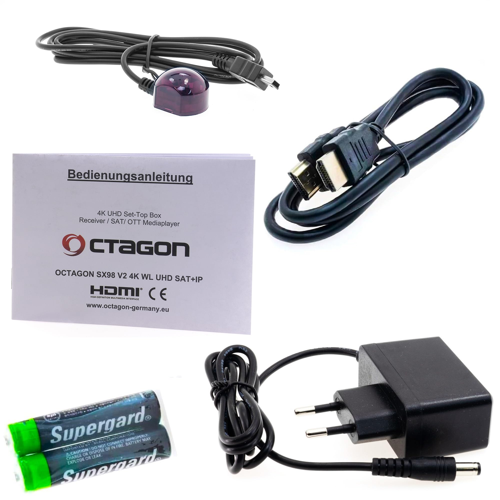 OCTAGON SX98 V2 4K UHD Linux Sat Receiver mit WLAN Mediathek YouTube Internet Radio, Ful HD HDMI, Satelliten Receiver HD-Receiver, Digital Sat-Receiver für Satellitenschüssel Satellit Fernseher