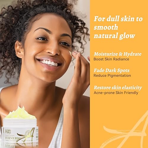 Miniatura 6 de ANAI RUI Hidratante facial, crema facial de cúrcuma con vitamina C para hidratar, reafirmar y tensar la piel, crema de vitamina C de cúrcuma para