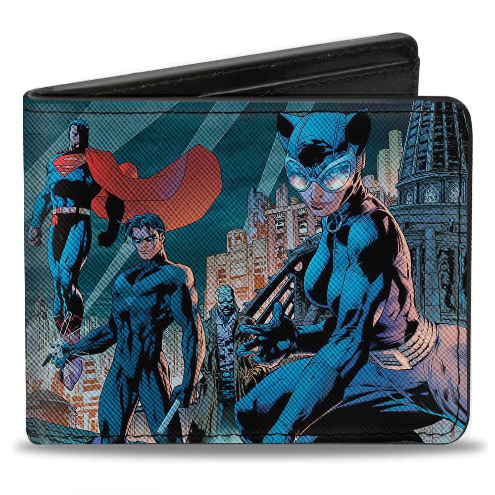 mens Buckle-down Pu Bifold - Batman Issue #619 Hush 9-character/Gotham City Skyline Cover Pose Bi Fold Wallet, Multicolor, 4.0 x 3.5 US