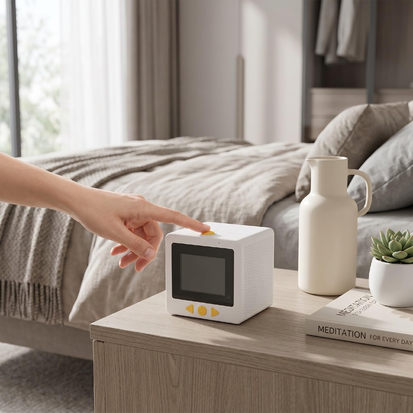 Fockety AI Aufkleberdrucker, sprachgesteuerte Aufkleberherstellungsmaschine, Thermodrucker mit 2,4 Zoll Bildschirm, 3,1 x 11 x 22,5 Zoll, kreative Geschenke für DIY Kunsthandwerk (White)