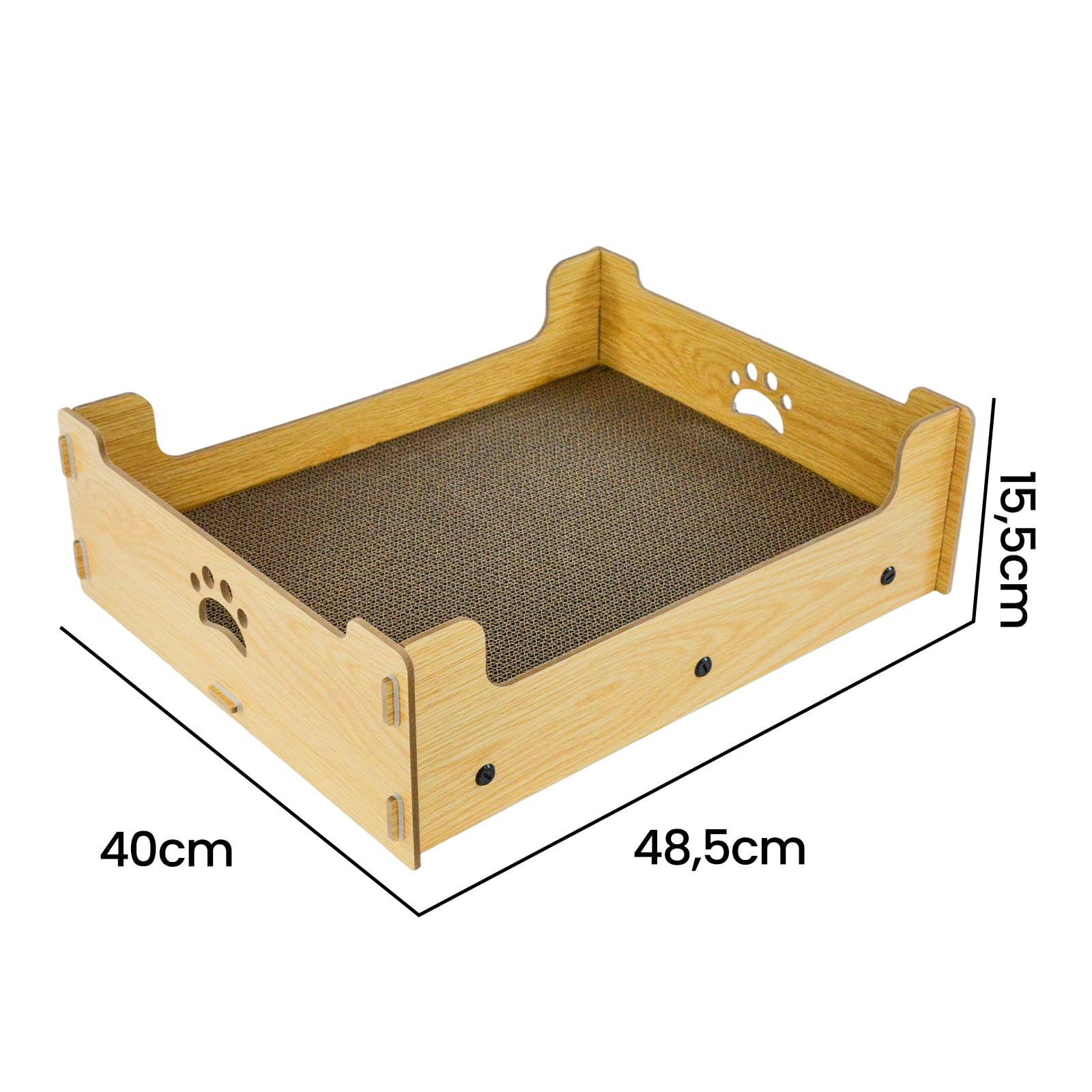 Kratzpappe für Katzen Groß XXL Haus, Kratzlounge Katze Pappe，Katzen Kratzbrett Kratzmatte Katze aus Hochwertiger Wellpapier & Holz 48,5x40x15,5cm Geschenk für Katzenliebhaber
