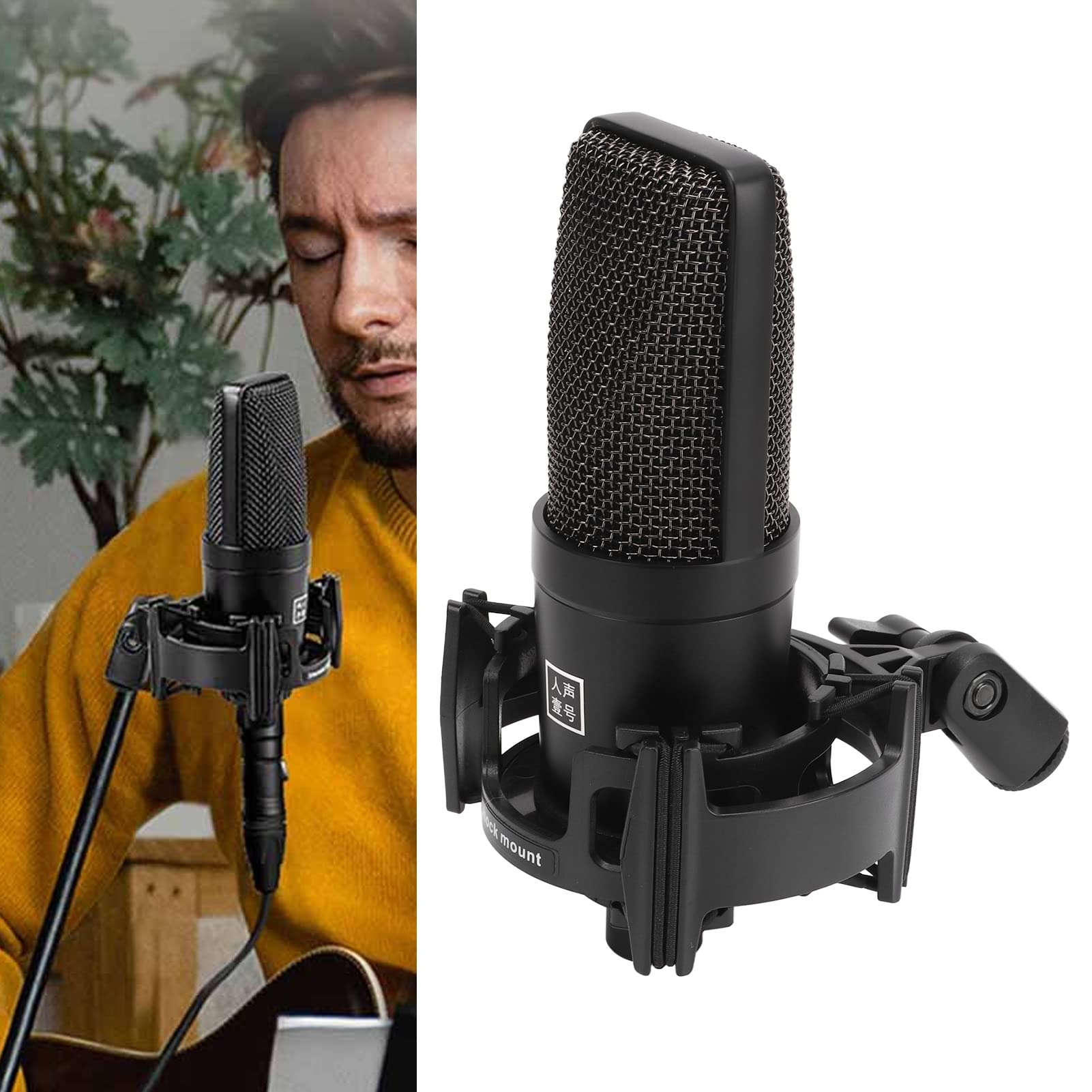 Mikrofon, Mikrofon Przewodowy Mikrofon Kardioidalny Cnser z Mocowaniem Amortyzującym do S Podcasting Streaming Broadcasting Asmr