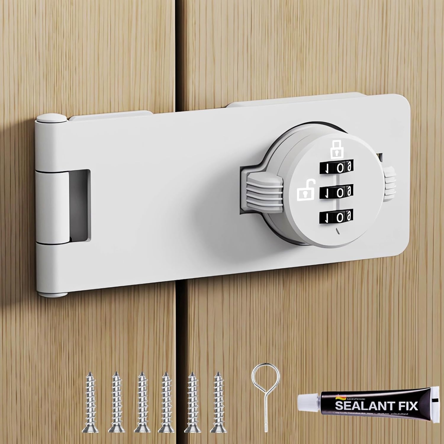 3 Digit Closet Door Lock with Code - Keyless Cabinet Door Locks with Combination for Swinging Sliding Bifold Double Door Cabinet Lock - Cupboard Locks for Pantry Barn Gate,Drawers 1 Pack Black