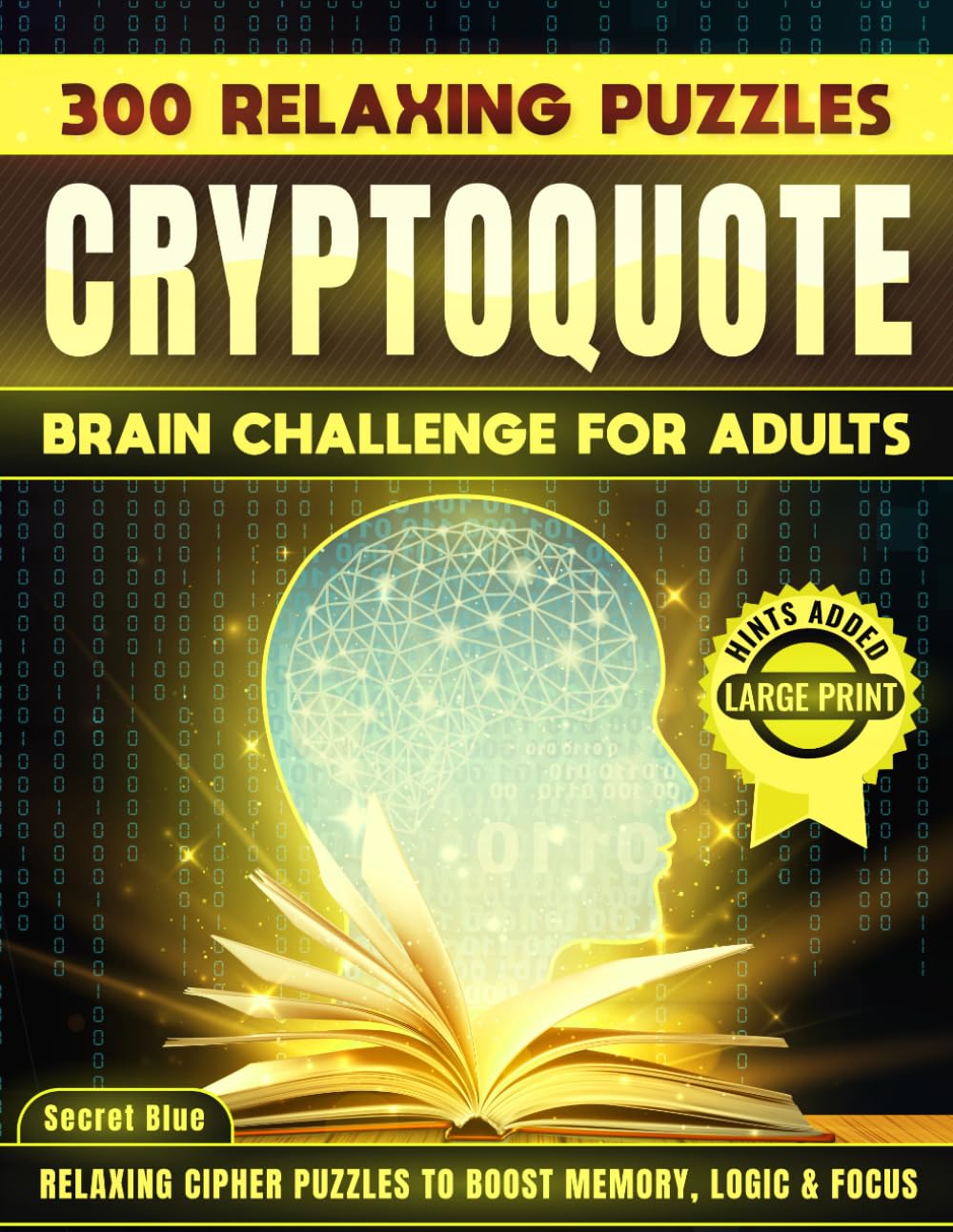 CryptoQuote Brain Challenge for Adults: Relaxing Cipher Puzzles to Boost Memory, Logic & Focus
