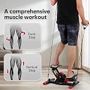 TAITHI Mini Hydraulic Fitness Steper with LCD Display Adjustable Steper with Two Elastic Ropes Suitable for Small Apartments Perfect for Home Workouts & Slimming Exercise (Twist Stepper) gallery image
