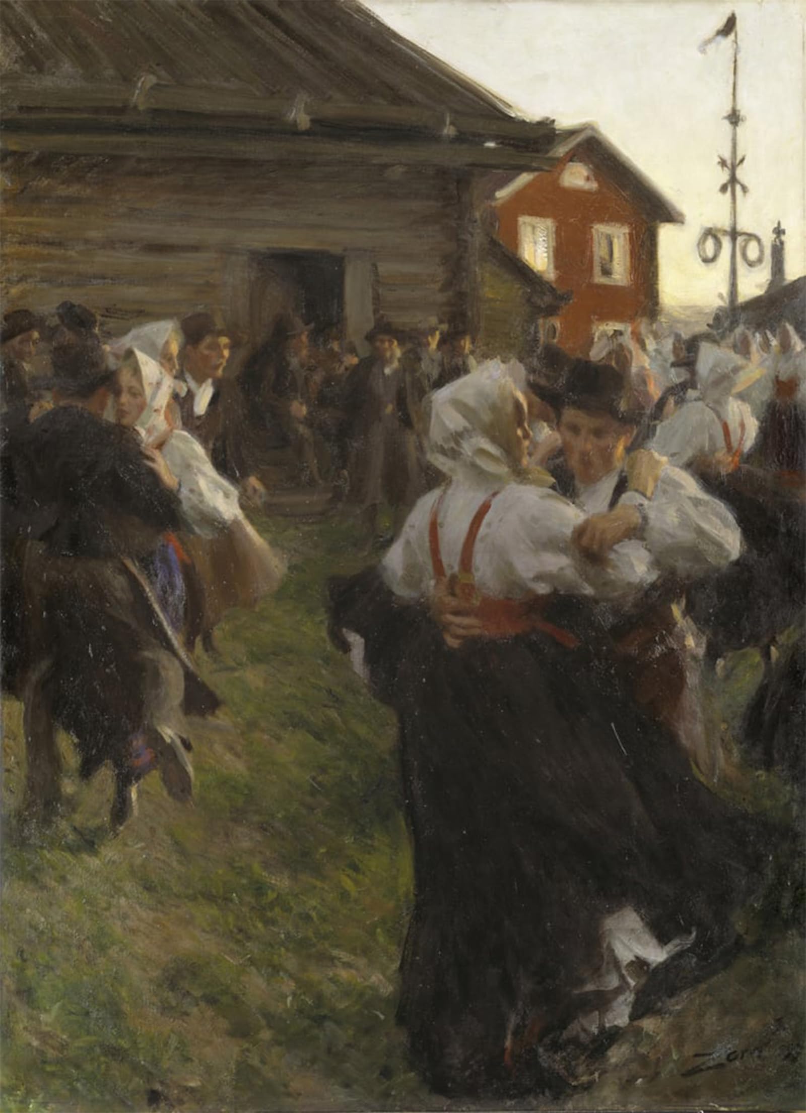 ARTXLXXBN Famous Prints Artwork Pictures Poster Painting Art Midsummer Dance by Anders Leonard Zorn Artwork Landscape Pictures for Home Decor 60x90cm