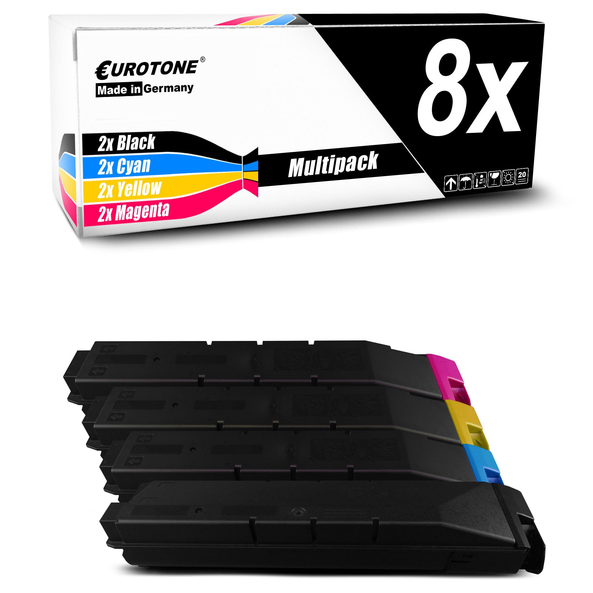 Eurotone Toner XXL w zestawie 8 x toner kompatybilny z Kyocera TASKalfa 4052ci 4053ci zamiennik TK-8525