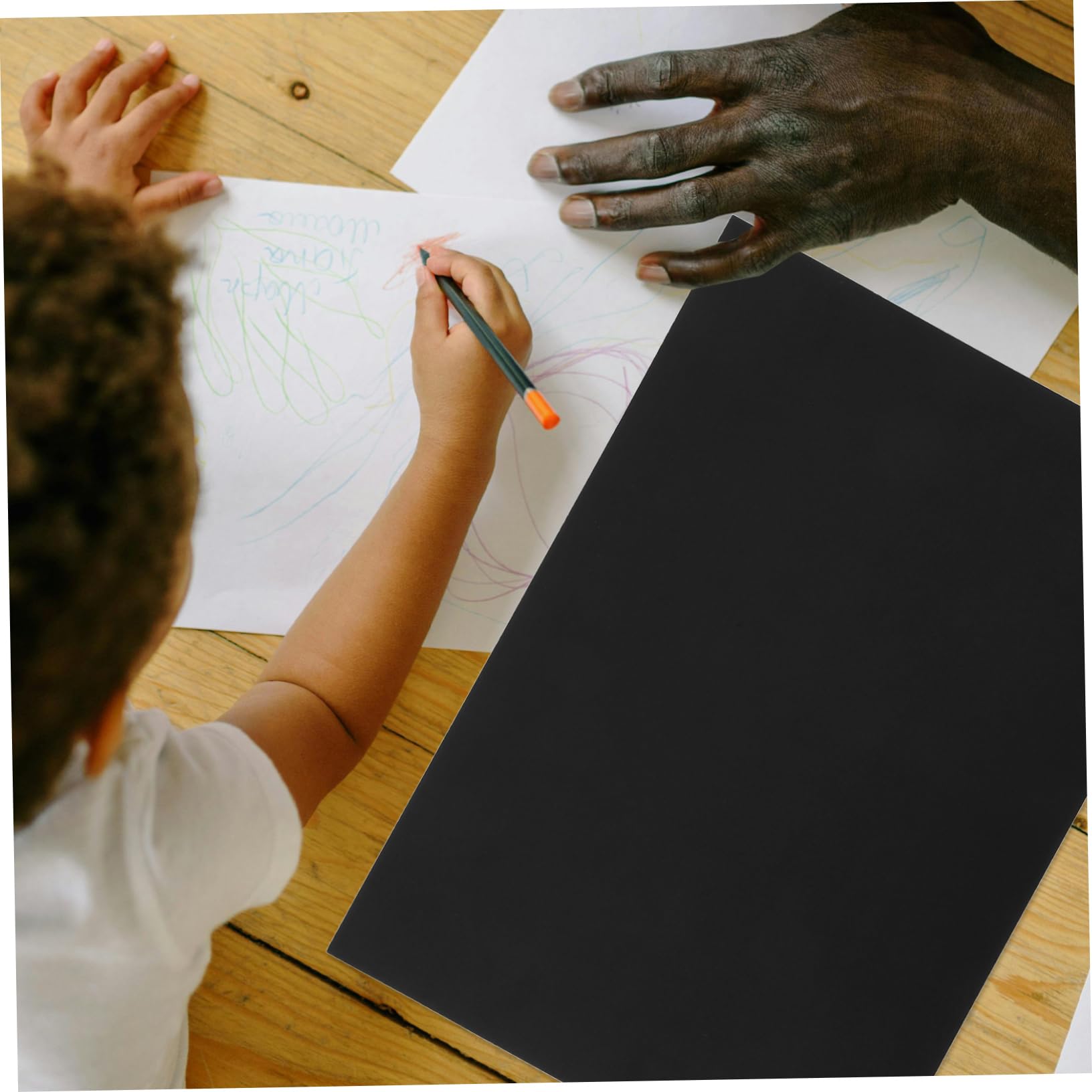 VILLCASE 250 G/m² Papier Cartonné Noir A3 Papier Cartonné Fait Main 50 Feuilles pour Origami Dessin Peinture