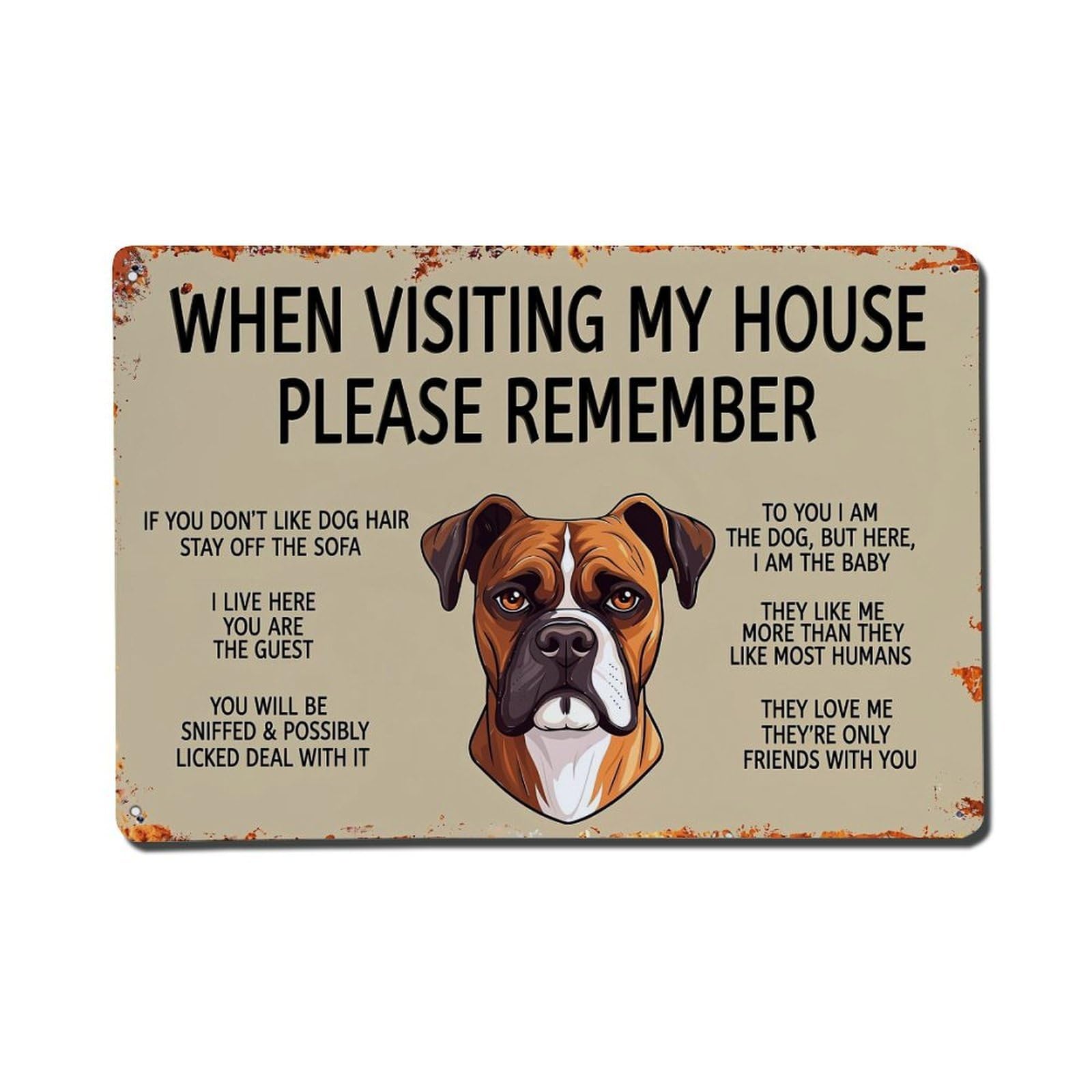Dog Hair Guest Sniff Lick Love Metal Tin Sign Plaque