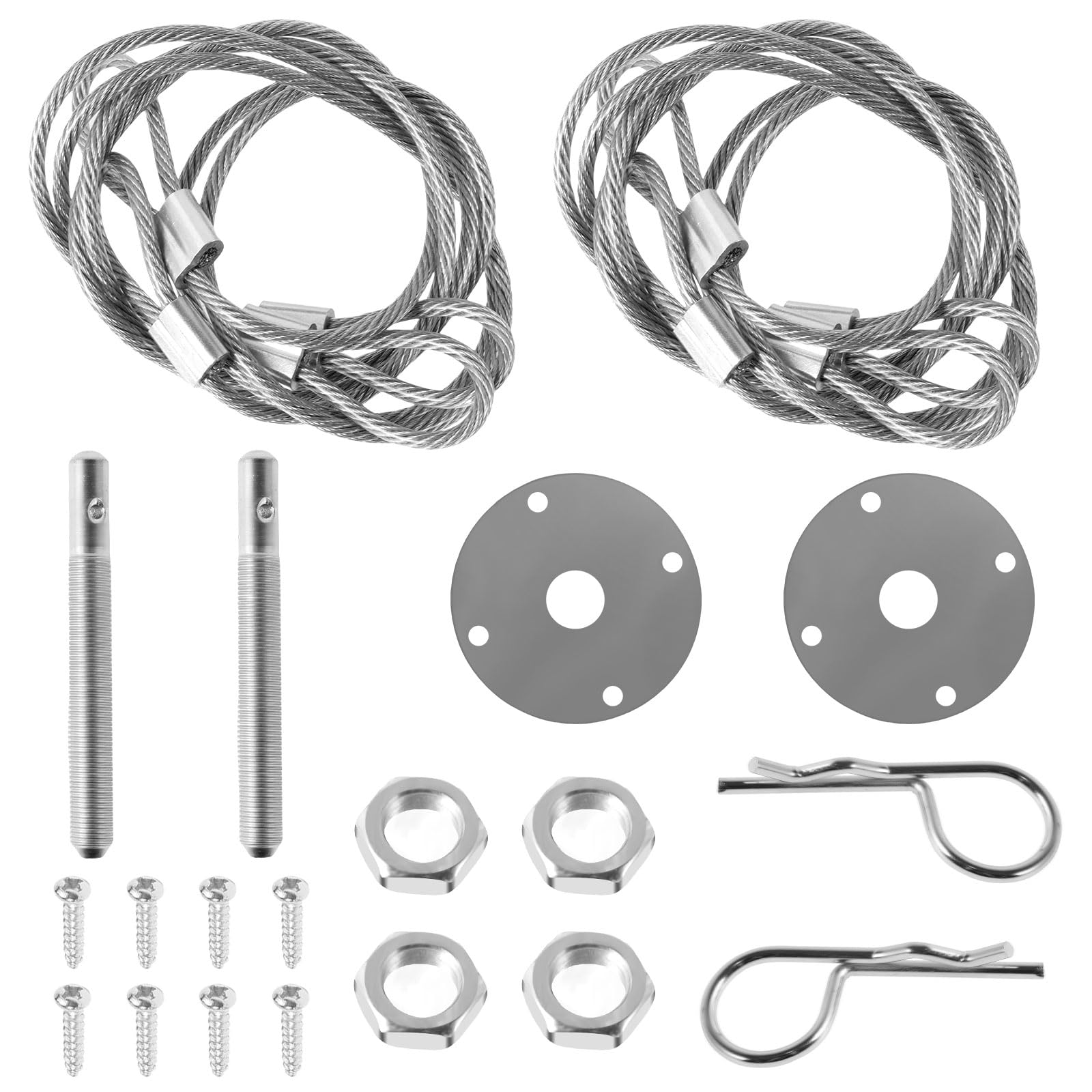 FALESOUL Hood Pins Kit for Car, Stainless Steel Hood Pin Lock Clip, Car Modified Accessory for Fixing Car Hood Cover & Reduce Shaking, Universal Car Mods Exterior Accessories Fits Most Car Truck SUV