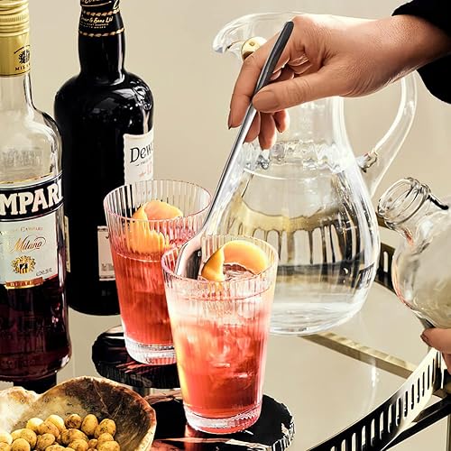 Vista 18 de Cucharas de té helado de mango largo, cuchara negra mate de 9.1 pulgadas, cuchara de café de acero inoxidable, cucharas de postre, cucharaditas