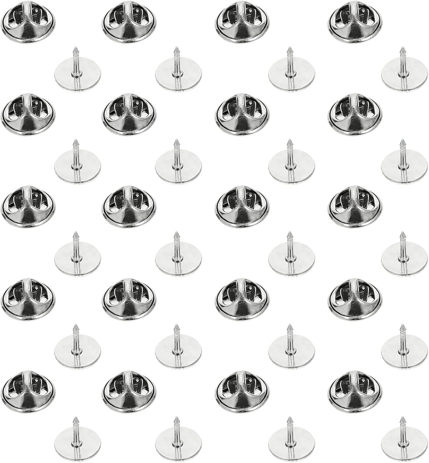 20pcs Metal Pin Backs for Badges, 10MM