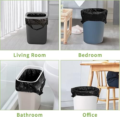 Miniatura 7 de Classycoo Bolsas de basura, bolsas de basura, 120 unidades de 6 galones extragruesas a prueba de fugas, bolsas de basura para papeleras para el
