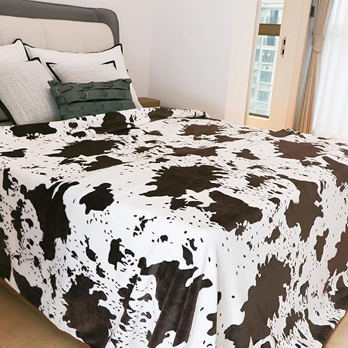 Miniatura 9 de Manta con estampado de vaca, manta de franela de felpa suave y cálida para sofá, dormitorio, sala de estar, campamento, viajes, tamaño de bebé 40 x