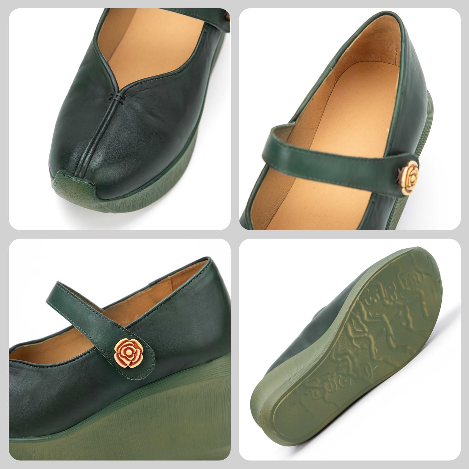 Zapatos Mary Jane Cuero Mujer Casual cuña | viajes de vacaciones, paseos campestres, ocasiones de compras, conjuntos diarios, forma de punta clásica