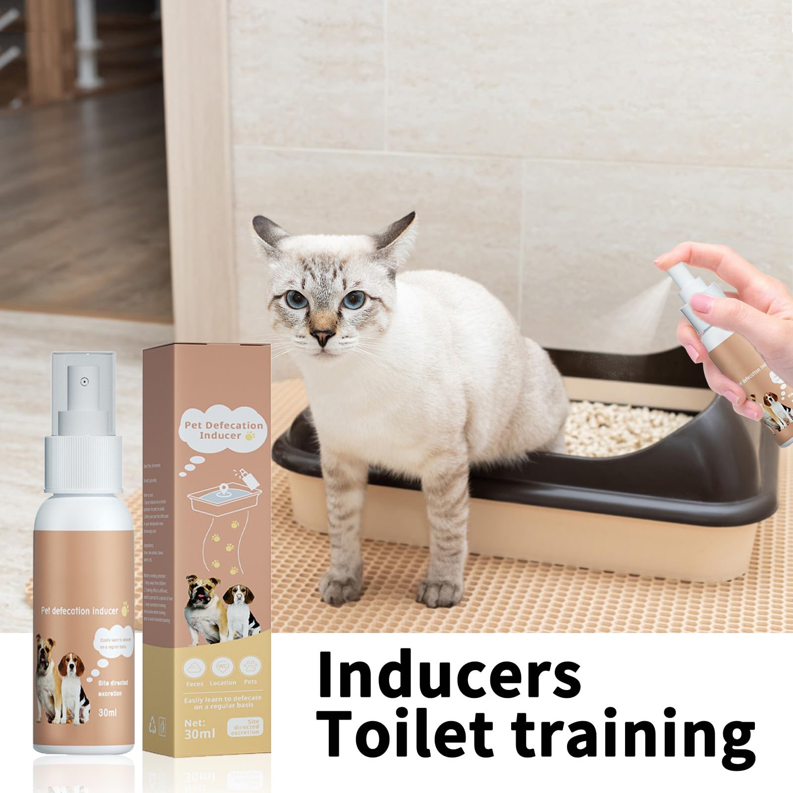Spray d'apprentissage de la propreté pour chien, parfum naturel, 1 pièce, spray d'apprentissage de la propreté, attractif pour pipi pour animaux domestiques, application facile ciblée, pour tapis ou