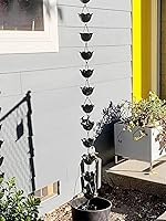 Vista 4 de Aluminium Rain Chain, Rain Straight Chain for Home Display/Eaves Drainage, Functional and Decorative Hanging Rain Bell(100cm (3.3ft))